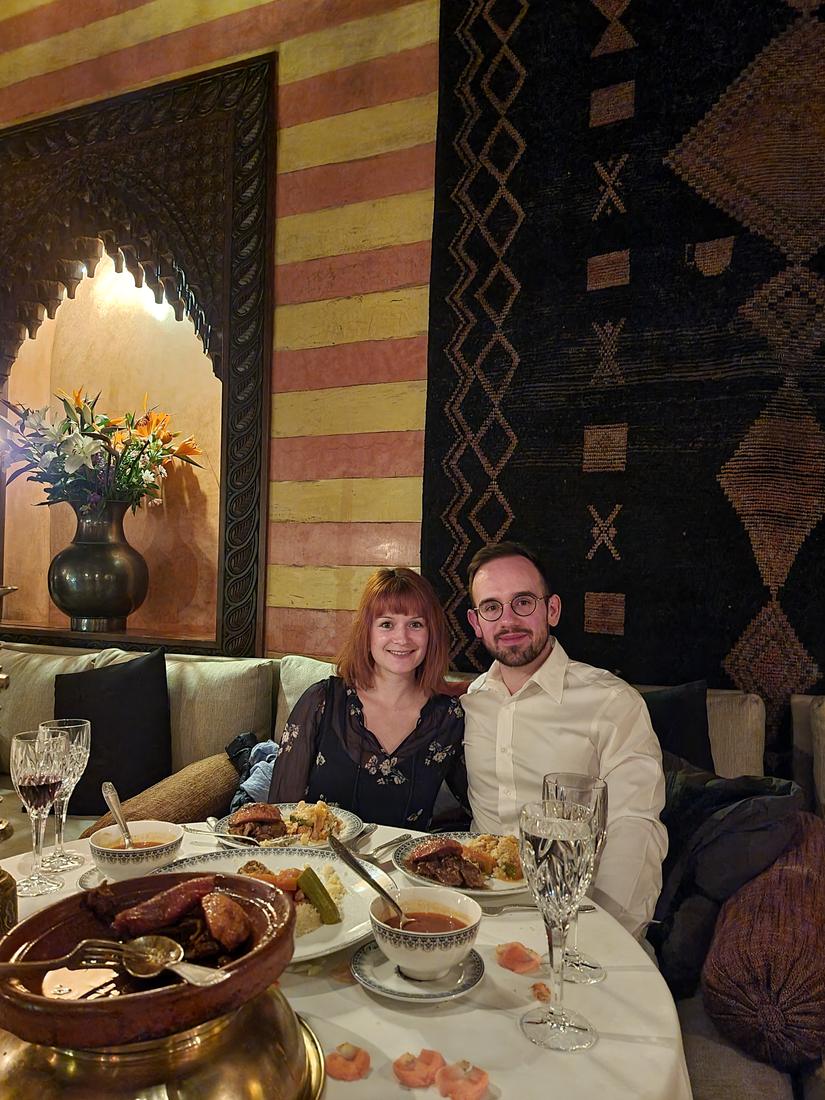 Dîner dans un restaurant à Marrakech