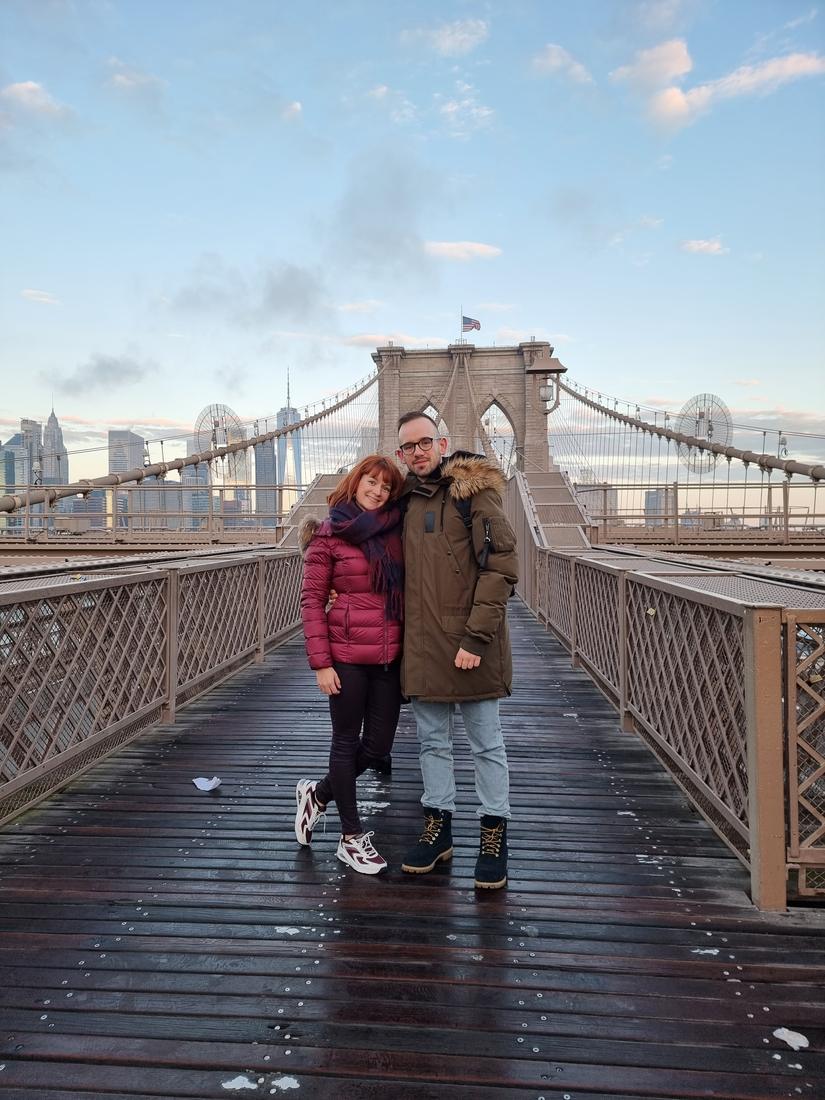 Sur le pont de Brooklyn